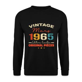 Mars 1965 anniversaire 1965 légendes Mars - Sweat-shirt Unisexe - noir - Devant - Alina (178cm) & Michal (187cm)