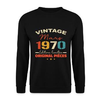 Mars 1970 anniversaire 1970 légendes Mars - Sweat-shirt Unisexe - noir - Devant - Alina (178cm) & Michal (187cm)