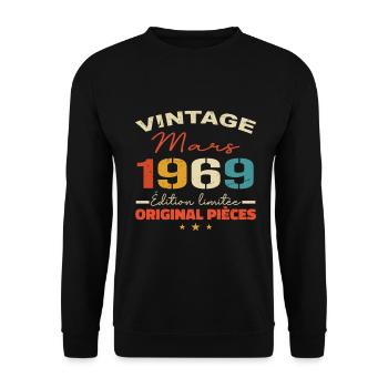 Mars 1969 anniversaire 1969 légendes Mars - Sweat-shirt Unisexe - noir - Devant - Alina (178cm) & Michal (187cm)