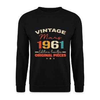 Mars 1961 anniversaire 1961 légendes Mars - Sweat-shirt Unisexe - noir - Devant - Alina (178cm) & Michal (187cm)