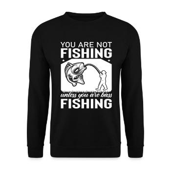 You're not a fisherman unless you're a bass-ang - Unisex Sweatshirt - black - Front - Alina (178cm) & Michal (187cm)
