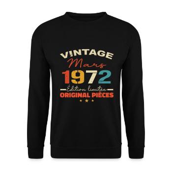 Mars 1972 anniversaire 1972 légendes Mars - Sweat-shirt Unisexe - noir - Devant - Alina (178cm) & Michal (187cm)