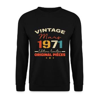 Mars 1971 anniversaire 1971 légendes Mars - Sweat-shirt Unisexe - noir - Devant - Alina (178cm) & Michal (187cm)