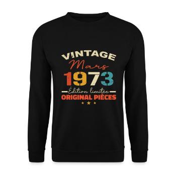 Mars 1973 anniversaire 1973 légendes Mars - Sweat-shirt Unisexe - noir - Devant - Alina (178cm) & Michal (187cm)