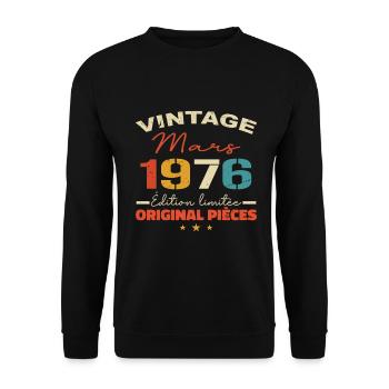Mars 1976 anniversaire 1976 légendes Mars - Sweat-shirt Unisexe - noir - Devant - Alina (178cm) & Michal (187cm)