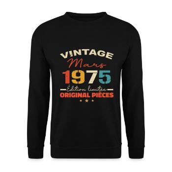 Mars 1975 anniversaire 1975 légendes Mars - Sweat-shirt Unisexe - noir - Devant - Alina (178cm) & Michal (187cm)