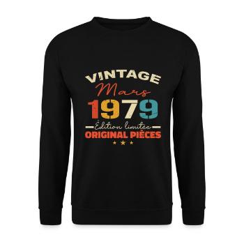 Mars 1979 anniversaire 1979 légendes Mars - Sweat-shirt Unisexe - noir - Devant - Alina (178cm) & Michal (187cm)