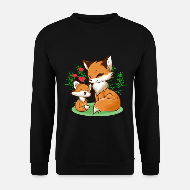 Fuchs Mama Baby - Unisex Pullover - Schwarz