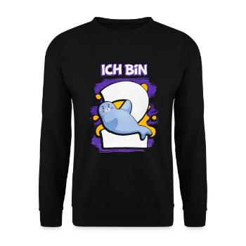 Ich Bin 2 Robbe - Unisex Pullover - Schwarz - Vorne - Alina (178cm) & Michal (187cm)