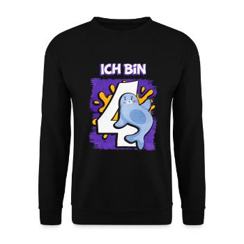 Ich Bin 4 Robbe - Unisex Pullover - Schwarz - Vorne - Alina (178cm) & Michal (187cm)