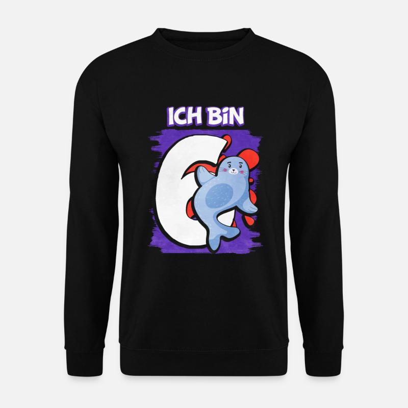 Ich Bin 6 Robbe - Unisex Pullover - Schwarz