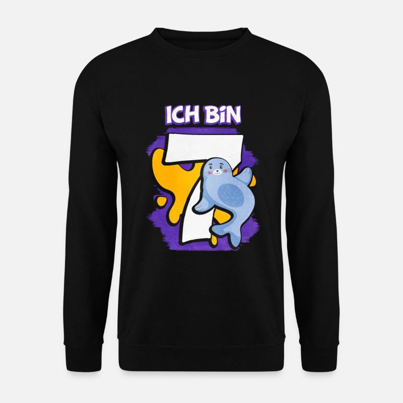 Ich Bin 7 Robbe - Unisex Pullover - Schwarz
