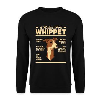 Whippet - Unisex Pullover - Schwarz - Vorne - Alina (178cm) & Michal (187cm)