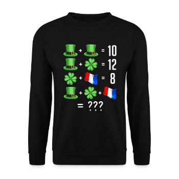 st patrick's day france humour - Sweat-shirt Unisexe - noir - Devant - Alina (178cm) & Michal (187cm)