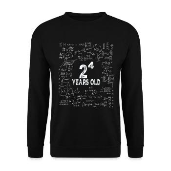 Two to the power of four = 16 years old - Mathematics - Unisex Sweatshirt - black - Front - Alina (178cm) & Michal (187cm)