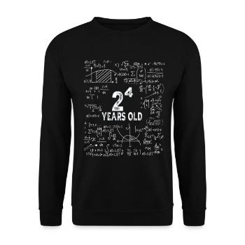 Two to the power of four = 16 years old - Mathematics - Unisex Sweatshirt - black - Front - Alina (178cm) & Michal (187cm)