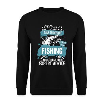 Bien sûr, je me parle à moi-même quand je pêche - Sweat-shirt Unisexe - noir - Devant - Alina (178cm) & Michal (187cm)