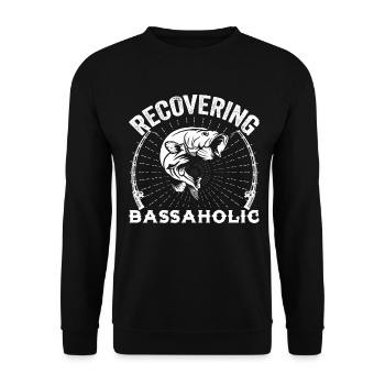 Bassaholic auf dem Weg der Besserung - - Unisex Pullover - Schwarz - Vorne - Alina (178cm) & Michal (187cm)