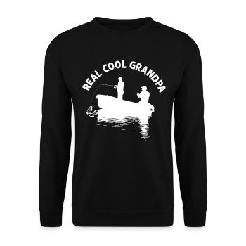 Echt cooler Opa - - Unisex Pullover - Schwarz - Vorne - Alina (178cm) & Michal (187cm)