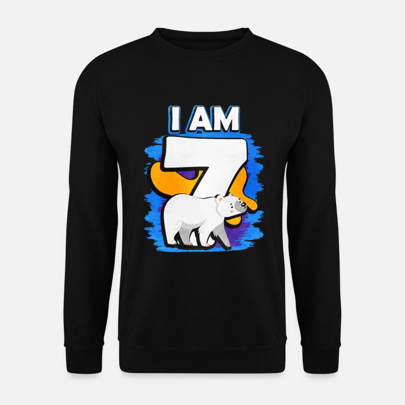 Ich Bin 7 Eisbär - Unisex Pullover - Schwarz