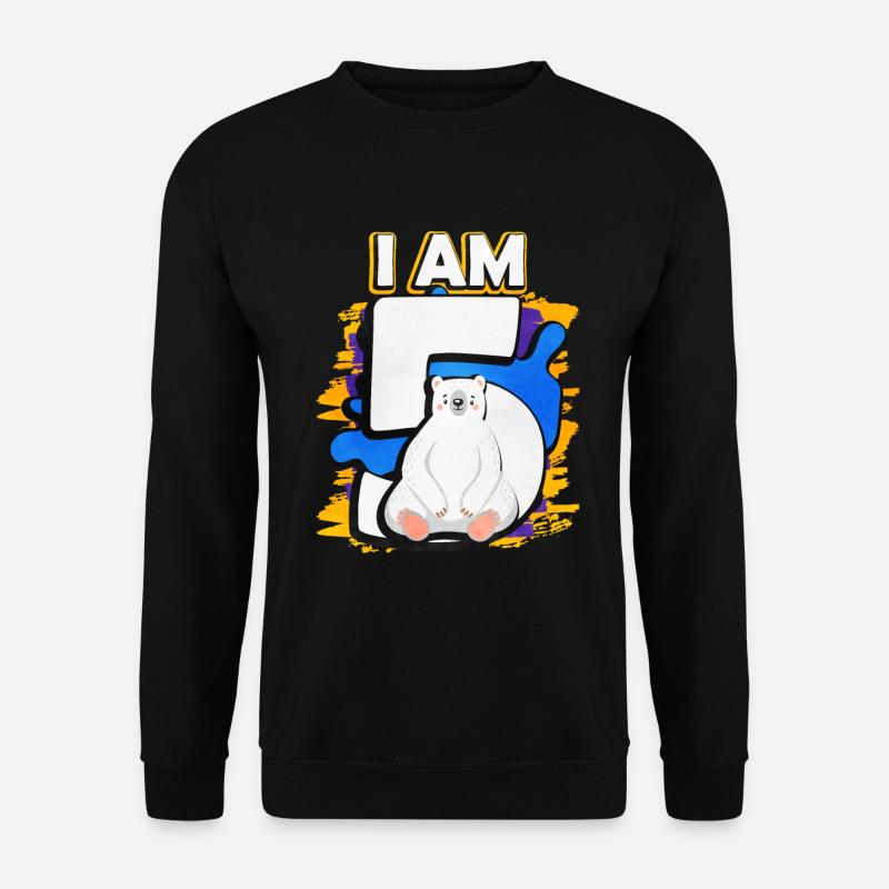 Ich Bin 5 Eisbär - Unisex Pullover - Schwarz