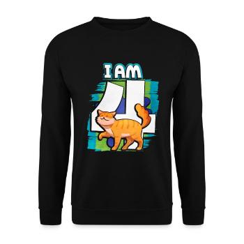 I am 4 cat - Unisex Sweatshirt - black - Front - Alina (178cm) & Michal (187cm)
