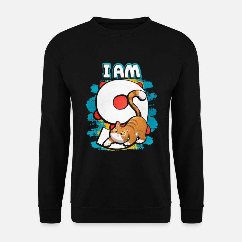 I am 9 cat - Unisex Sweatshirt - black