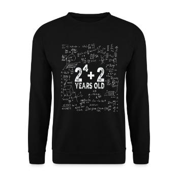 Deux à la puissance quatre = 18 ans - Mathématiques - Sweat-shirt Unisexe - noir - Devant - Alina (178cm) & Michal (187cm)