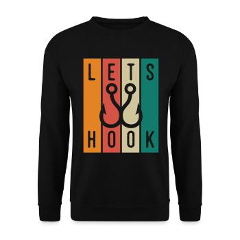 Let's fish - - Unisex Sweatshirt - black - Front - Alina (178cm) & Michal (187cm)