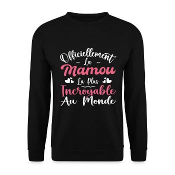 Officiellement La Mamou La Plus Incroyable Au Mond - Sweat-shirt Unisexe - noir - Devant - Alina (178cm) & Michal (187cm)