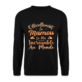Officiellement La Mamou La Plus Incroyable Au Mond - Sweat-shirt Unisexe - noir - Devant - Alina (178cm) & Michal (187cm)