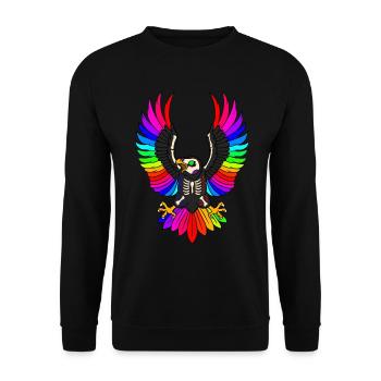 Day of the dead colored eagle mexican - Unisex Sweatshirt - black - Front - Alina (178cm) & Michal (187cm)