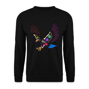 Day of the dead colored eagle mexican - Unisex Sweatshirt - black - Front - Alina (178cm) & Michal (187cm)