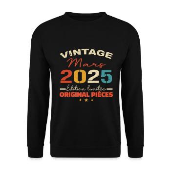 Mars 2025 anniversaire 2025 légendes Mars - Sweat-shirt Unisexe - noir - Devant - Alina (178cm) & Michal (187cm)
