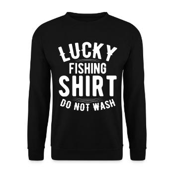 Ne lavez pas la chemise du pêcheur chanceux 9 - - Sweat-shirt Unisexe - noir - Devant - Alina (178cm) & Michal (187cm)