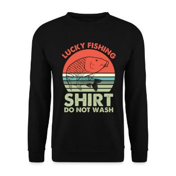 Ne lavez pas la chemise de pêche porte-bonheur 11 - - Sweat-shirt Unisexe - noir - Devant - Alina (178cm) & Michal (187cm)