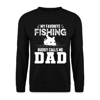 Mon compagnon de pêche préféré m’appelle Papa 1 - - Sweat-shirt Unisexe - noir - Devant - Alina (178cm) & Michal (187cm)