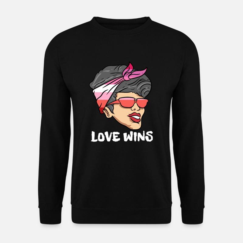 Lesbian Lesbisch Pride Flagge Geschenk - Unisex Pullover - Schwarz