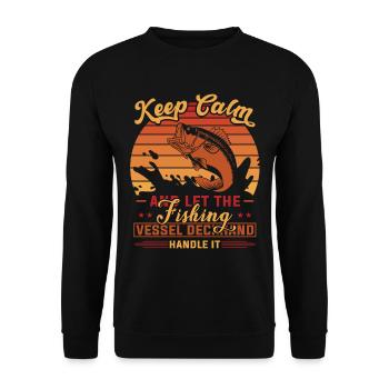 Keep Calm And Let The Fishing - - Unisex Sweatshirt - black - Front - Alina (178cm) & Michal (187cm)