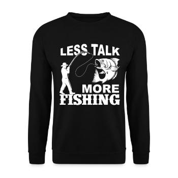 Moins de discussions, plus de pêche - - Sweat-shirt Unisexe - noir - Devant - Alina (178cm) & Michal (187cm)