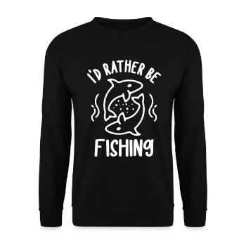 Ich würde lieber fischen 5 - - Unisex Pullover - Schwarz - Vorne - Alina (178cm) & Michal (187cm)