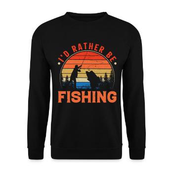Ich würde lieber fischen 6 - - Unisex Pullover - Schwarz - Vorne - Alina (178cm) & Michal (187cm)