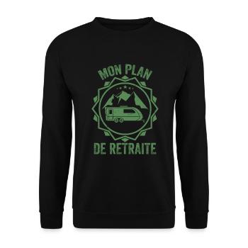 Camping Car Meilleur Plan De Retraite | Retraité - Sweat-shirt Unisexe - noir - Devant - Alina (178cm) & Michal (187cm)