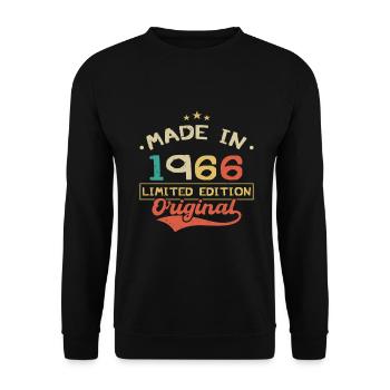 Baujahr 1966 | Limitierte Edition 1966 | Original - Unisex Pullover - Schwarz - Vorne - Alina (178cm) & Michal (187cm)