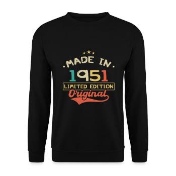 Baujahr 1951 | Limitierte Auflage 1951 | Original - Unisex Pullover - Schwarz - Vorne - Alina (178cm) & Michal (187cm)