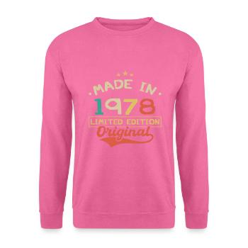 Baujahr 1978 | Limitierte Edition 1978 - Unisex Pullover - Pink - Vorne