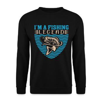 Je suis une légende de la pêche - - Sweat-shirt Unisexe - noir - Devant - Alina (178cm) & Michal (187cm)