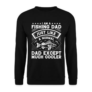 I'm a fishing dad, just like a normal Va - Unisex Sweatshirt - black - Front - Alina (178cm) & Michal (187cm)