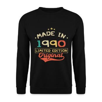Baujahr 1990 | Limitierte Auflage 1990 | Original - Unisex Pullover - Schwarz - Vorne - Alina (178cm) & Michal (187cm)