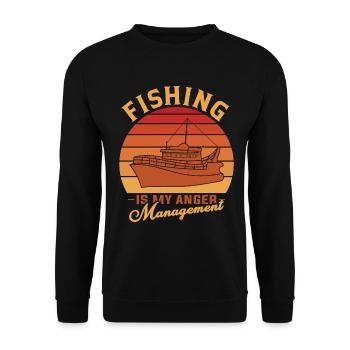 Fishing is my anger management 1 - - Unisex Sweatshirt - black - Front - Alina (178cm) & Michal (187cm)